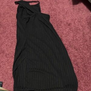Love One Shoulder Black Dress